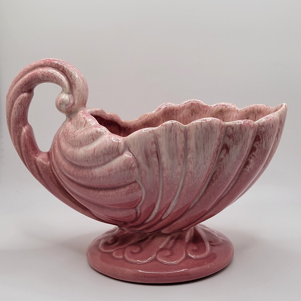 Vintage Haeger Pink Shell Planter‎ Mid Century MCM Ceramic Art Pottery USA
